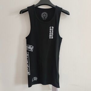 Chrome Hearts Black Tank with White Logo